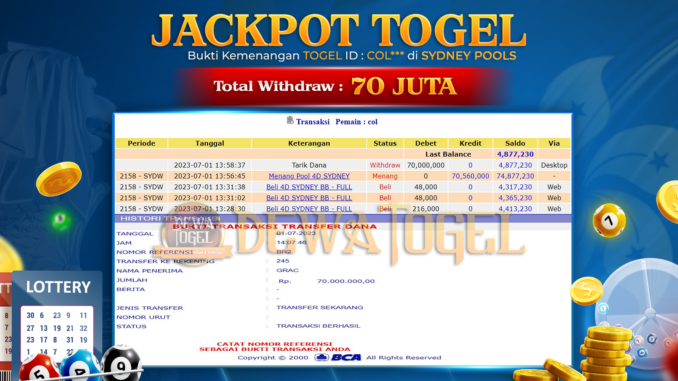 DWT JP TOGEL 1 SIANG